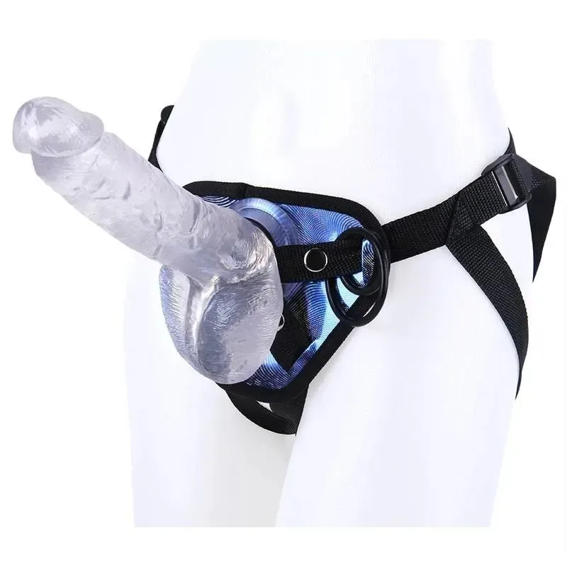 format_webp (20) 8 IN Adjustable Glitter Strap-On Harness PVC Dildo Set Black/Brown/Pink/Clear/Skin Tone - Image 1
