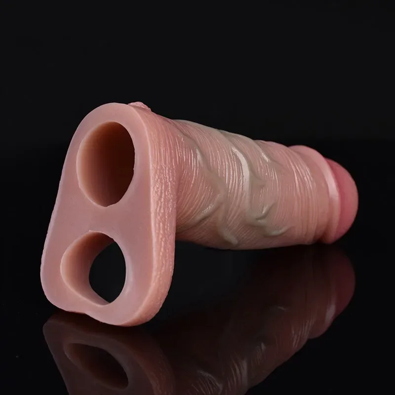 5.3 IN Silicone Realistic Penis Sheath Soft Cock Extender 7 5.3 IN Silicone Realistic Penis Sheath Soft Cock Extender 7